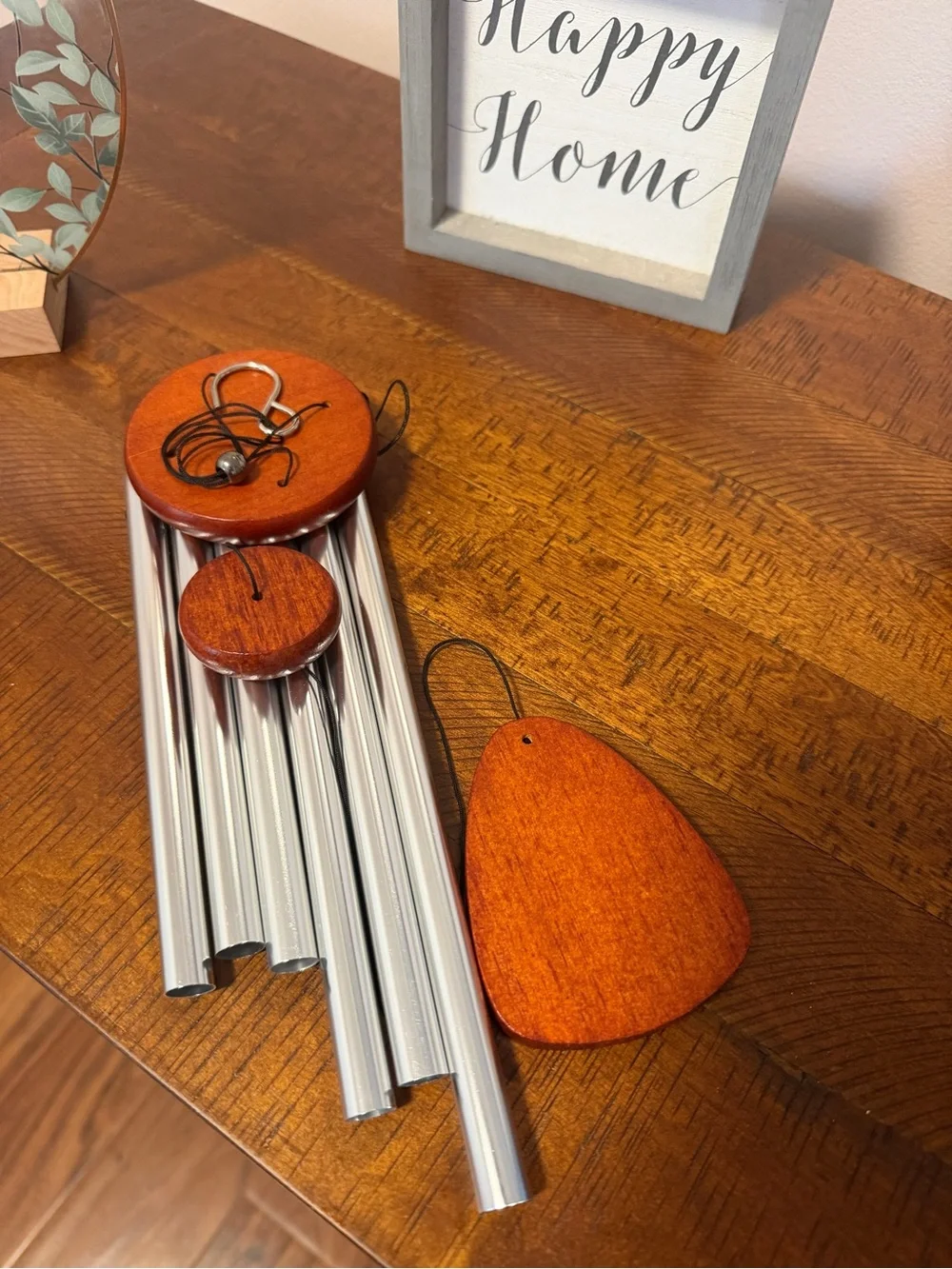 Silver Wooden-Tone Wind Chime, 26”x3”